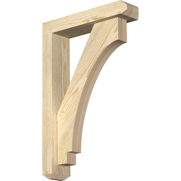 Ekena Millwork Imperial Craftsman Rough Sawn Bracket w/ Offset Brace, Douglas Fir, 4"W x 16"D x 24"H BKT0402X16X24IMP04RDF - main